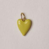 Chartreuse Enamel Heart Charm