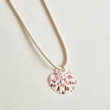 Striped Scallop Shell Cord Necklace