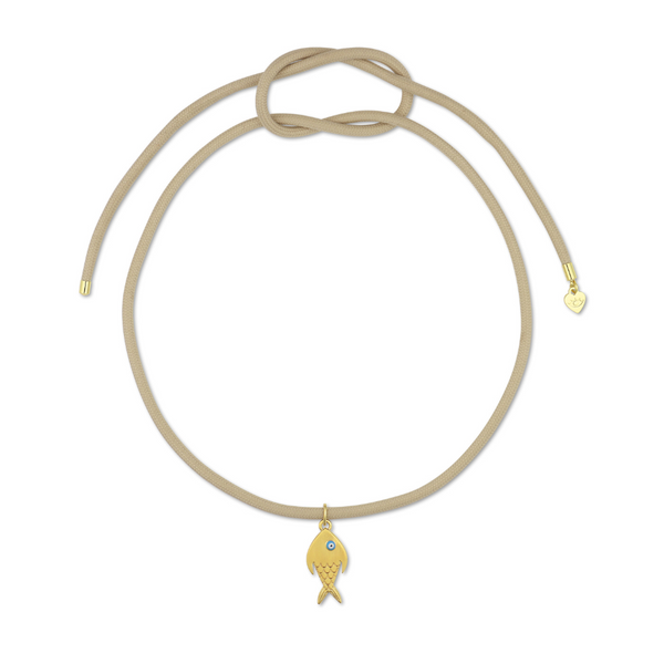 Dune Ecru Necklace Cord with Fish Charm