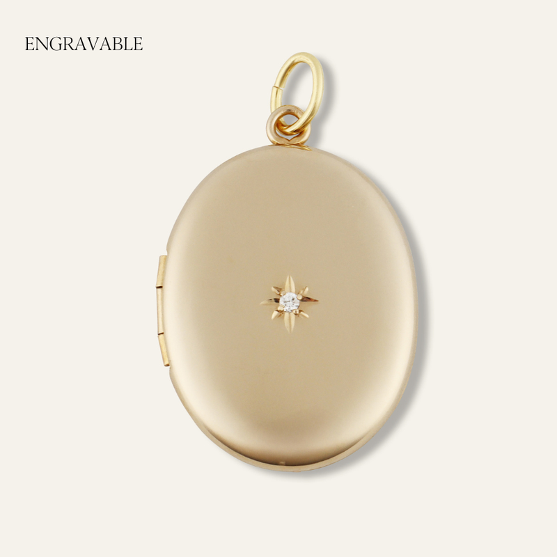 Oval Locket with Diamond