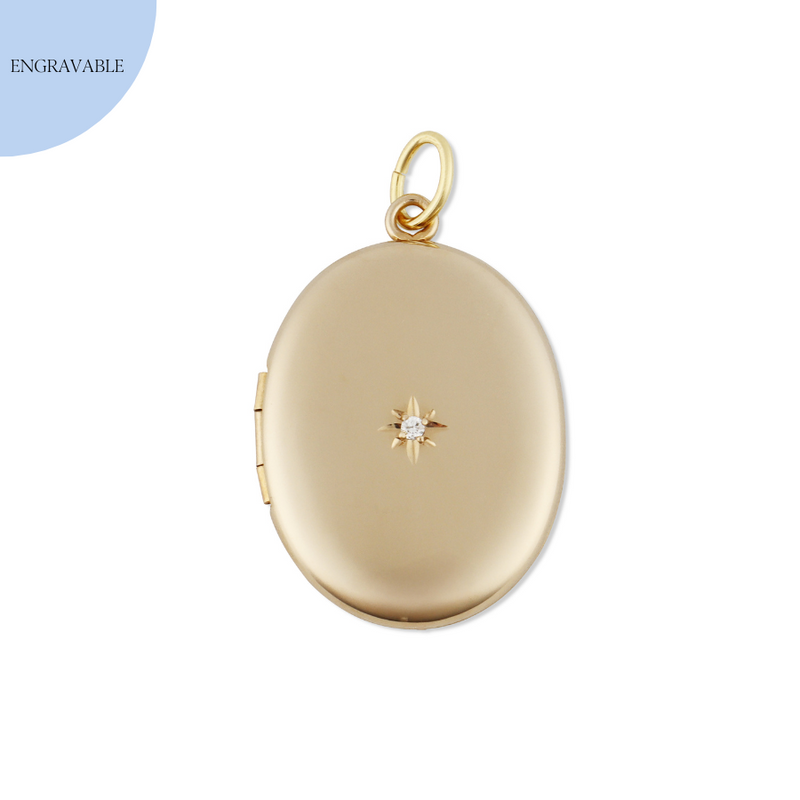 Oval Locket with Diamond