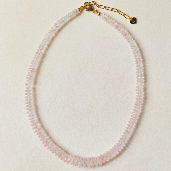 Graduated Rose Quartz Gemstone Necklace