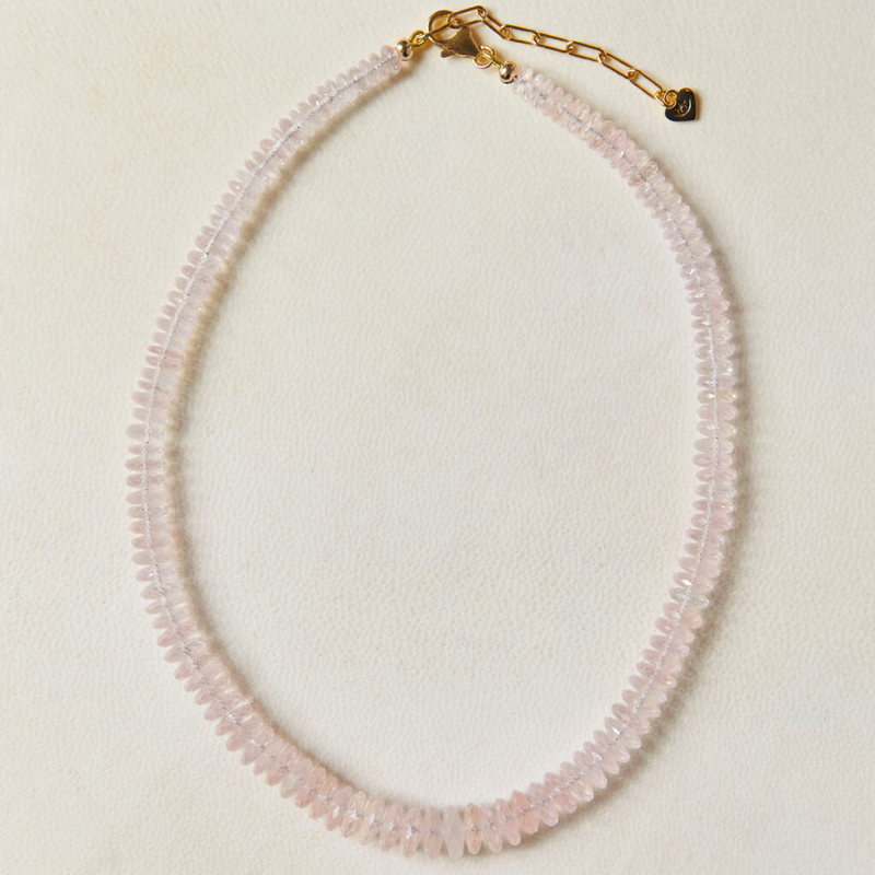 Graduated Rose Quartz Gemstone Necklace