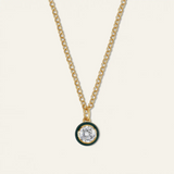 Forest Green Enamel Bezel Necklace