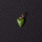 Mini Green Enamel Heart Charm