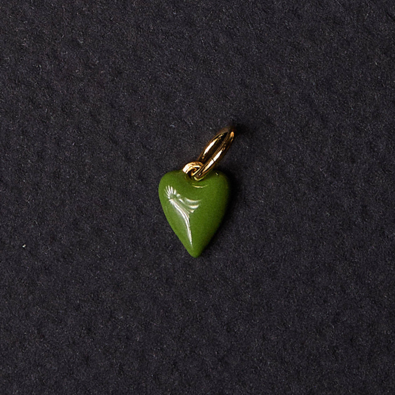 Mini Green Enamel Heart Charm – HART
