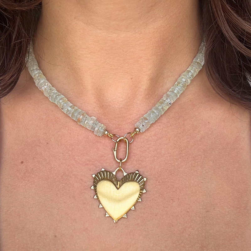 Heishi Light Aquamarine Gemstone Necklace