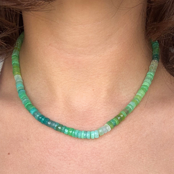 Heishi Chryso-Chalcedony Gemstone Necklace