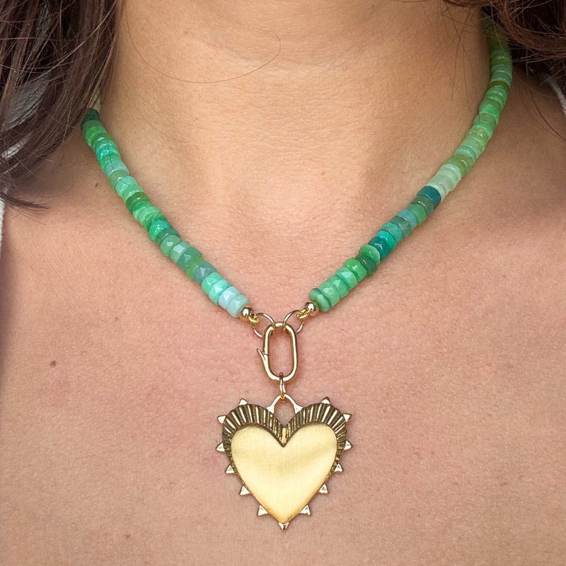 Heishi Chryso-Chalcedony Gemstone Necklace