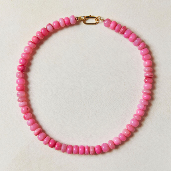 Hot Pink Opal Gemstone Necklace