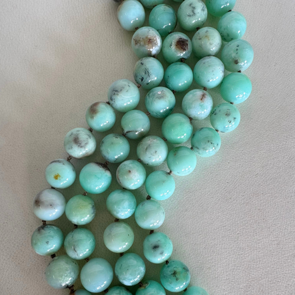 Jumbo Chrysoprase Knotted Gemstone Necklace