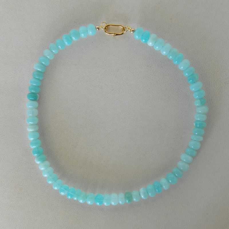 Light Sky Blue Opal Gemstone Necklace
