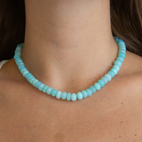 Light Sky Blue Opal Gemstone Necklace