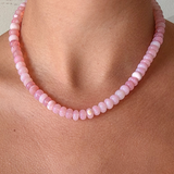 Light pink opal gemstone necklace
