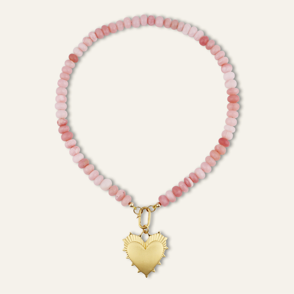 Light Pink Opal Gemstone Necklace