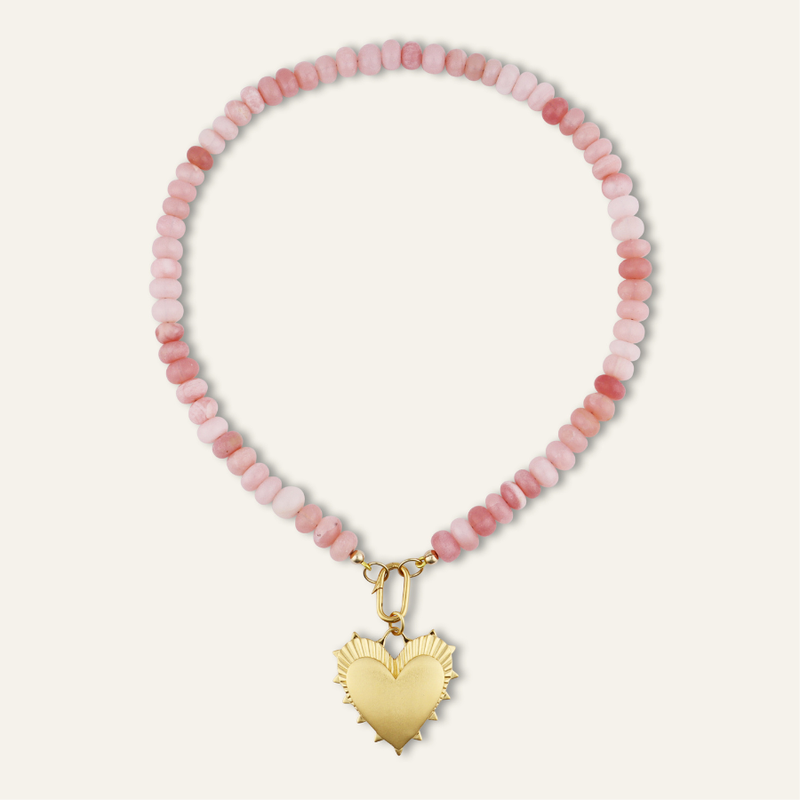 Light Pink Opal Gemstone Necklace