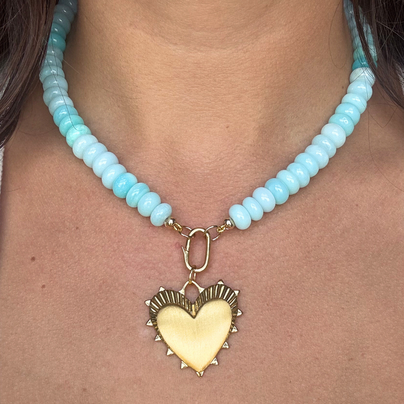 Light Sky Blue Opal Gemstone Necklace