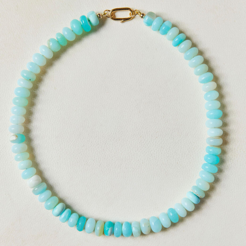 Light Sky Blue Opal Gemstone Necklace