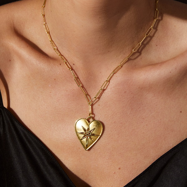 Long Link With Seeing Eye Heart Charm