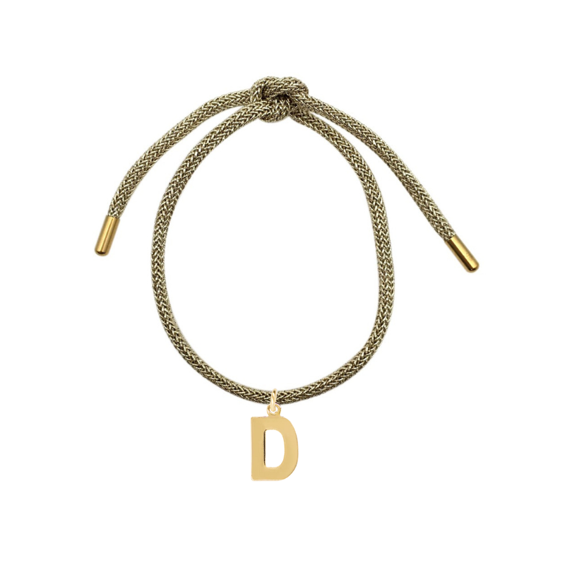 lurex Bracelet with Letter Charm