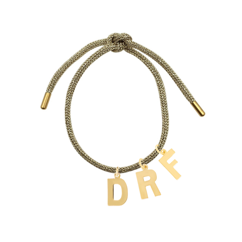 lurex Bracelet with Letter Charm