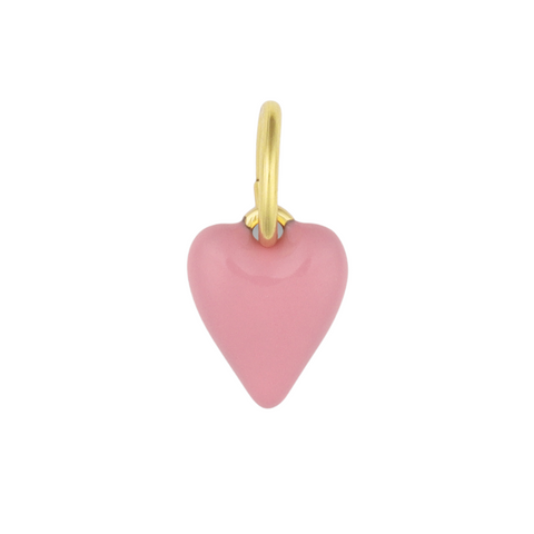 Mini Pink Enamel Heart Charm
