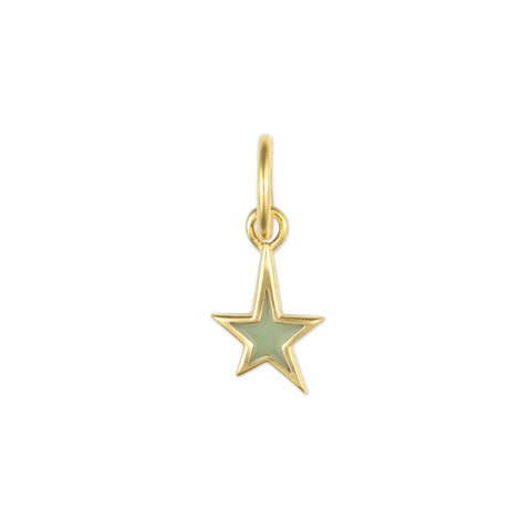 mini green star charm