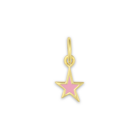mini pink star charm