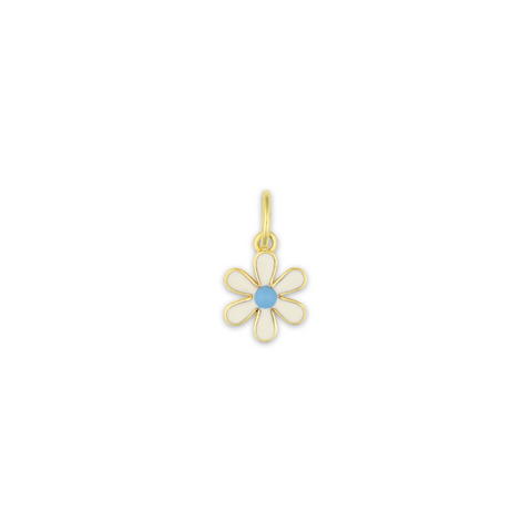 mini white flower charm
