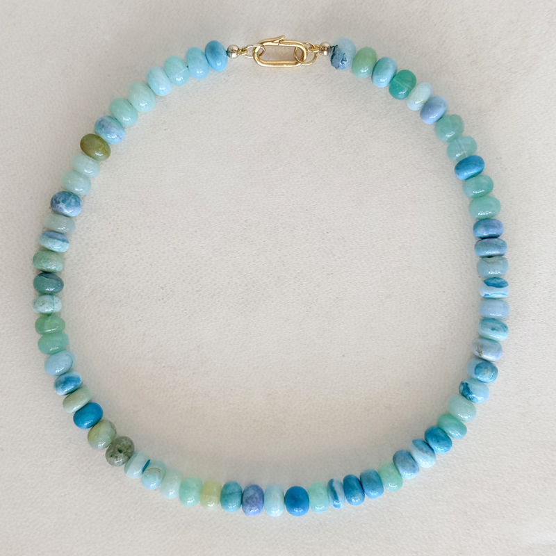 Mixed Blue Opal Gemstone Necklace