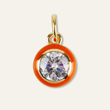 Orange Enamel Bezel Charm
