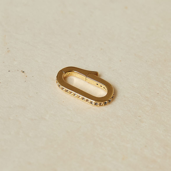 Pave Oval Clip