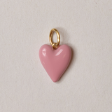 Pink Enamel Heart Charm
