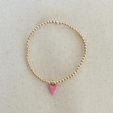 Beaded Bracelet with Mini Pink Enamel Heart