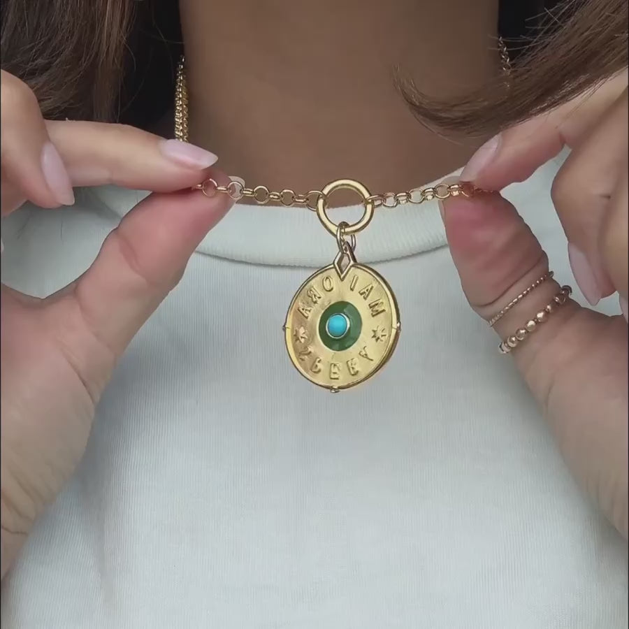 Video showing how to style the Classic Rolo Charm Clip Lariat Necklace with charms