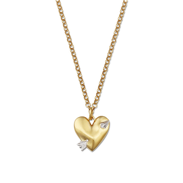 Puffy Heart with Arrow Necklace