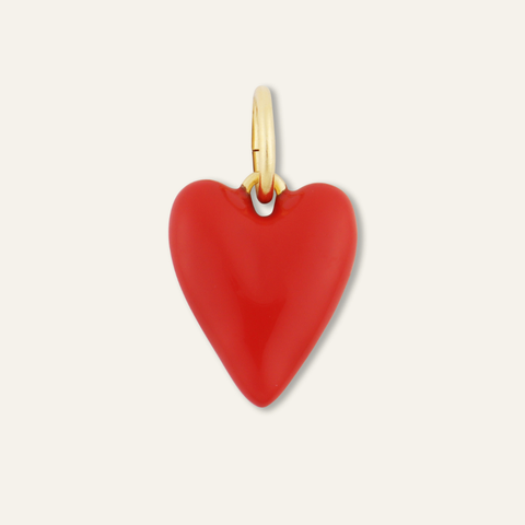 Red Enamel Heart Charm