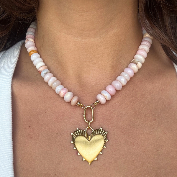 Shaded Pink Opal Gemstone Necklace