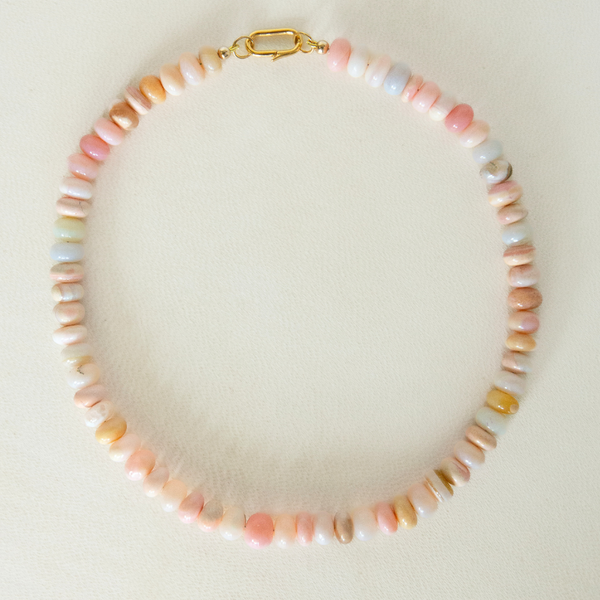 Shaded Pink Opal Gemstone Necklace