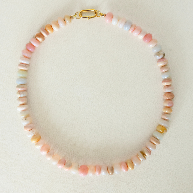 Shaded Pink Opal Gemstone Necklace