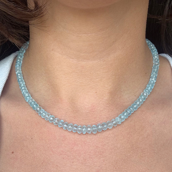 Small Blue Topaz Gemstone Necklace