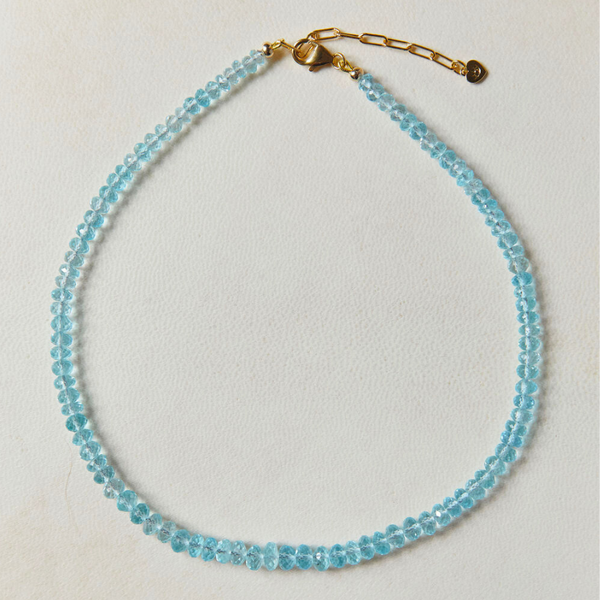 Small Blue Topaz Gemstone Necklace