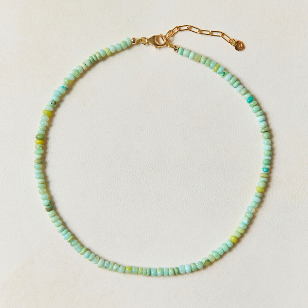 Teeny Green Opal Gemstone Necklace