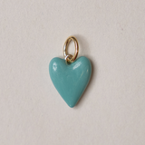 Turquoise Enamel Heart Charm