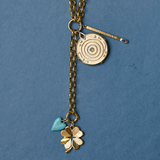Turquoise Enamel Heart Charm on custom charm necklace