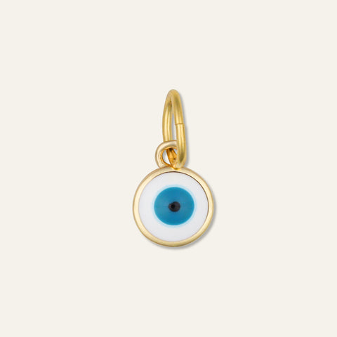 white Enamel Evil Eye Charm