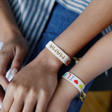 Mini & Me: Chevron Rainbow Mama + ILY Kids Heart Beaded Bracelet Set