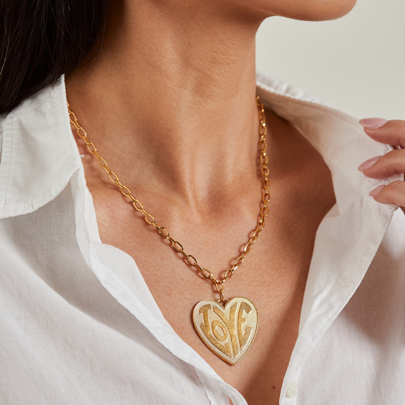 Heart And Rose Wood Pendant Necklace – Davidson Workshop