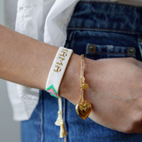 Mini & Me: Chevron Rainbow Mama + ILY Kids Heart Beaded Bracelet Set