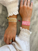 Pink MAMA Beaded Bracelet